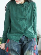 Casual Slant-Front Retro Art Shirt